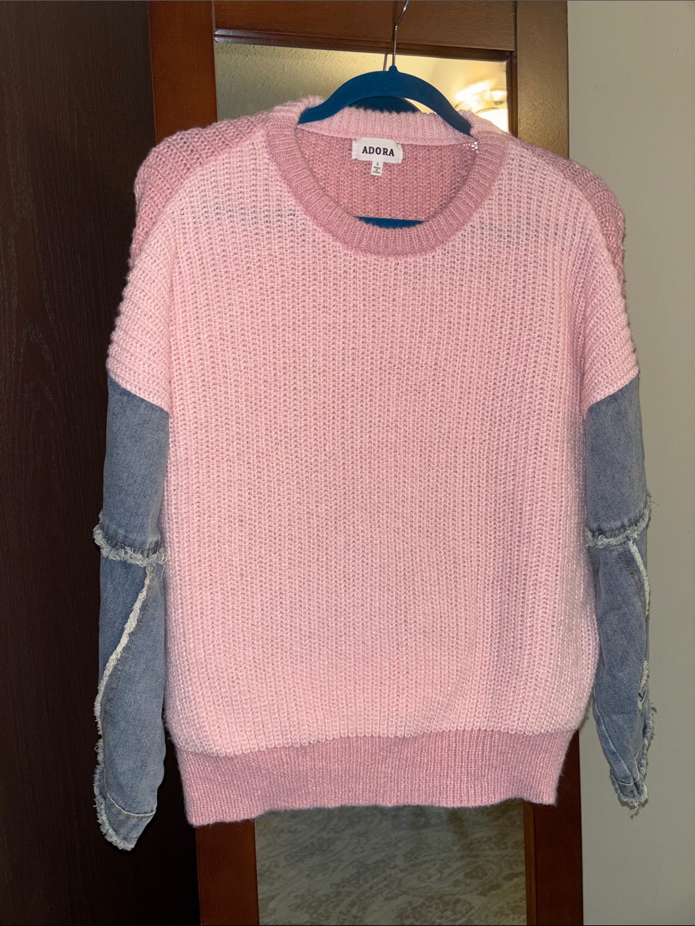 Patched Sleeve Sweater Size Small